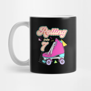 Rolling Into 7 Roller Skate 7Th Mug